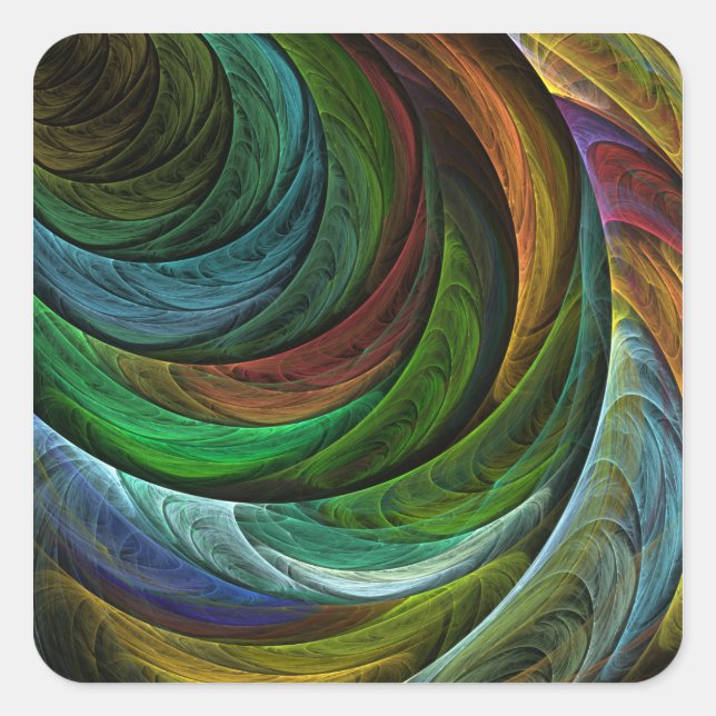Colour Glory Modern Abstract Art Pattern Elegant Square Sticker (Front)