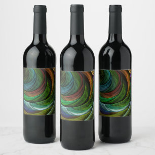 Colour Glory Modern Abstract Art Pattern Elegant Wine Label
