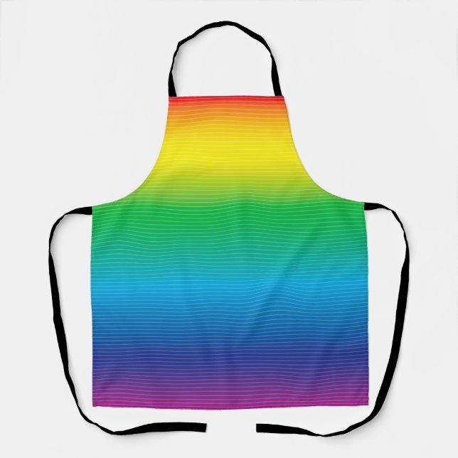 Colour Gradation with Lines All-Over Print Apron (Front)