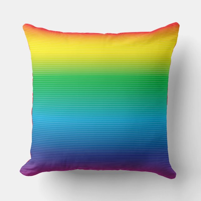 Colour Gradation with Lines Throw Pillow (Front)