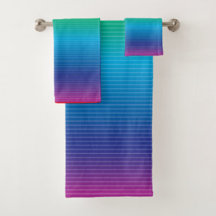 Colour Gradation with Lines Towel