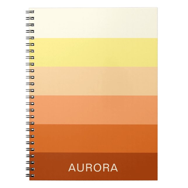 Colour Gradient Back to School - Custom Name  Notebook (Front)