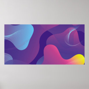 Colour gradient background design. Abstract geomet Poster