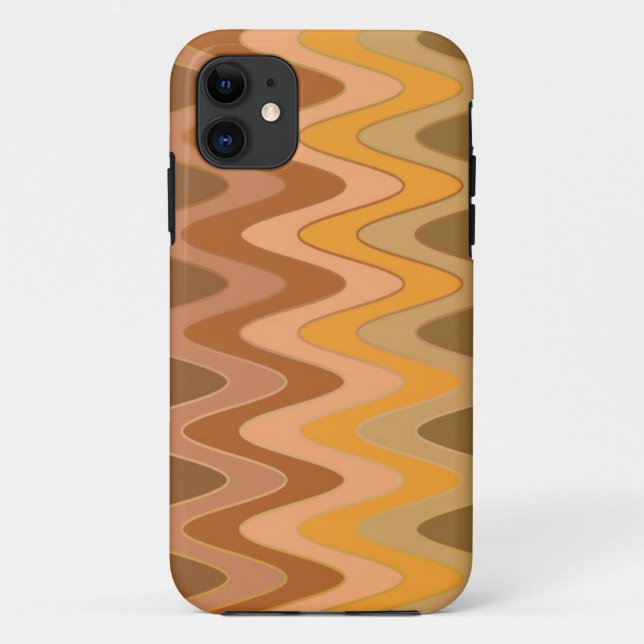 Colour Gradients ZigZag Waves - brown Case-Mate iPhone Case (Back)