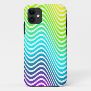 Colour Gradients ZigZag Waves - yellow blue pink iPhone 11 Case