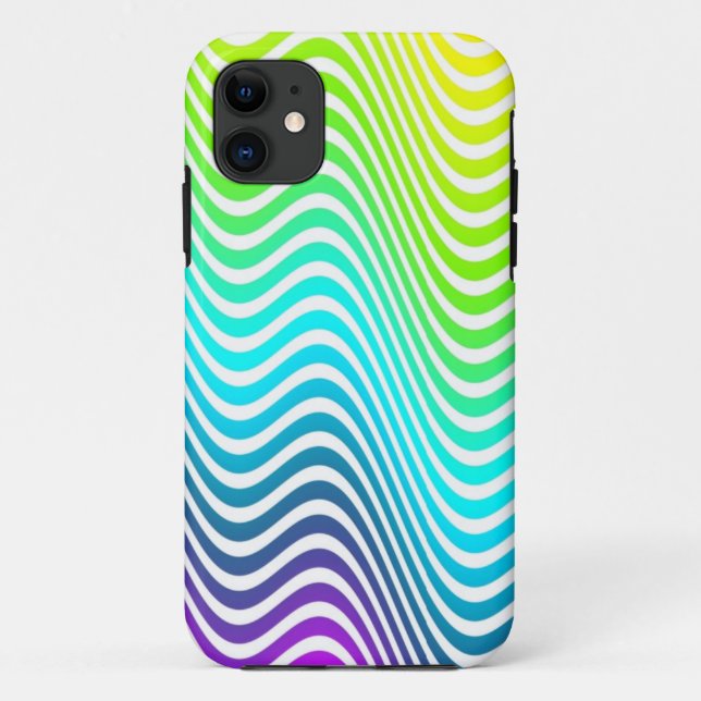 Colour Gradients ZigZag Waves - yellow blue pink Case-Mate iPhone Case (Back)