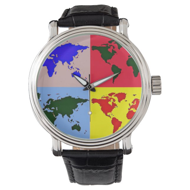 colour graphic world hour watch (Front)