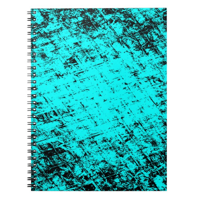Colour grunge turquoise background. Halftone eleme Notebook (Front)