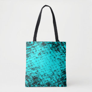 Colour grunge turquoise background. Halftone eleme Tote Bag