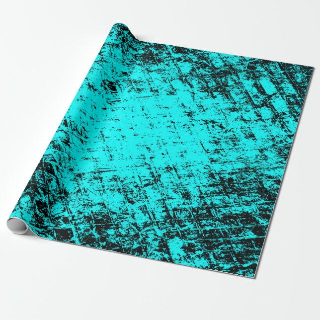 Colour grunge turquoise background. Halftone eleme Wrapping Paper (Unrolled)