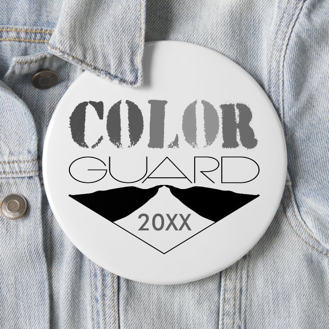 Colour Guard Customizable With Year 6 Inch Round Button (In Situ)