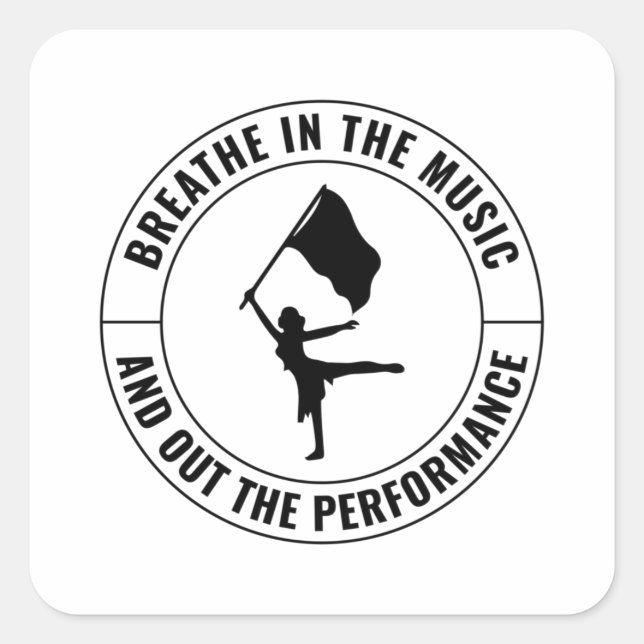 Colour Guard Flag Corps Dance Marching Band Studen Square Sticker (Front)