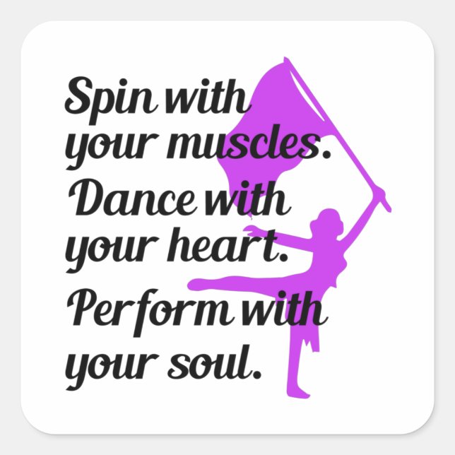 Colour Guard Flag Corps Dance Marching Band Studen Square Sticker (Front)