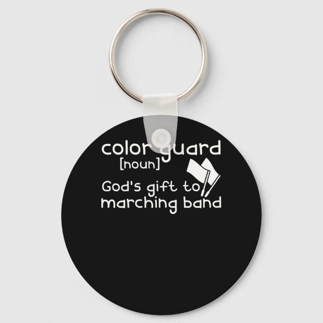Colour Guard Gods Gift Marching Band Gifts Keychain (Front)