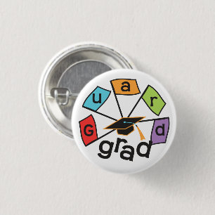 Colour Guard Graduate - Graduation Colourful Flags 1 Inch Round Button