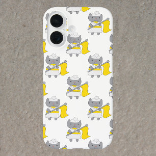 Colour Guard Grey Cat Yellow and White iPhone 16 Case
