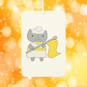 Colour Guard Grey Cat Yellow White Air Freshener