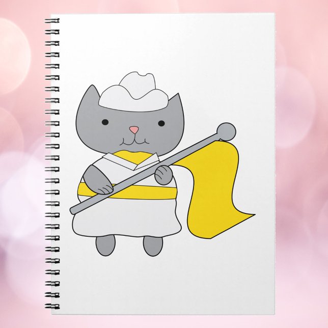 Colour Guard Grey Cat Yellow White Notebook (Creator Uploaded)