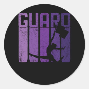 Colour Guard Marching Band Flag Girl Cheerleading Classic Round Sticker