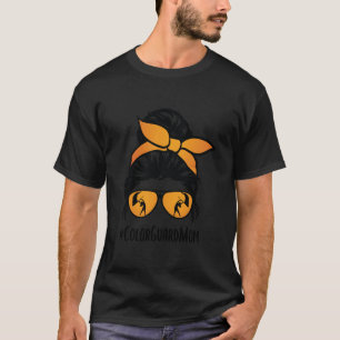 Colour Guard Mom messy bun Marching Band School Mo T-Shirt