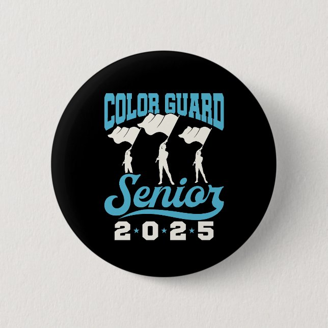Colour Guard Senior 2025 Class Flags Graduation 2 Inch Round Button (Front)