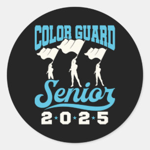 Colour Guard Senior 2025 Flags Marching Nd Graduat Classic Round Sticker