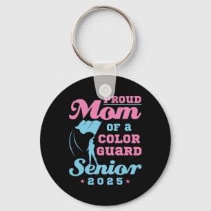 Colour Guard Senior Mom Cl Of 2025 Flags Graduatio Keychain