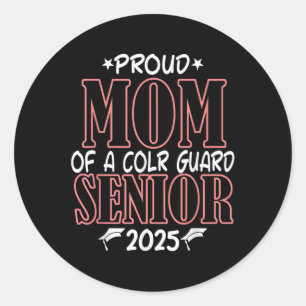 Colour Guard Senior Mom Cl Of 2025 Graduation Funn Classic Round Sticker