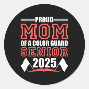 Colour Guard Senior Mom Cl Of 2025 Graduation Funn Classic Round Sticker