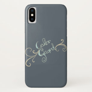 Colour Guard Teal Text With Swirl Case-Mate iPhone Case