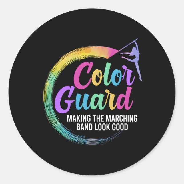 Colour Guard Team Colour Guard Member Classic Round Sticker (Front)