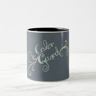 Colour Guard Text Graphic with Swirl on Mug