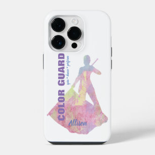 Colour Guard With Flag Performer Silhouette Figure iPhone 14 Pro Case