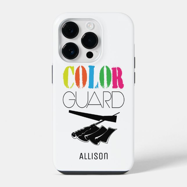 Colour Guard With Flag Rifle Customizable Name iPhone Case (Back)