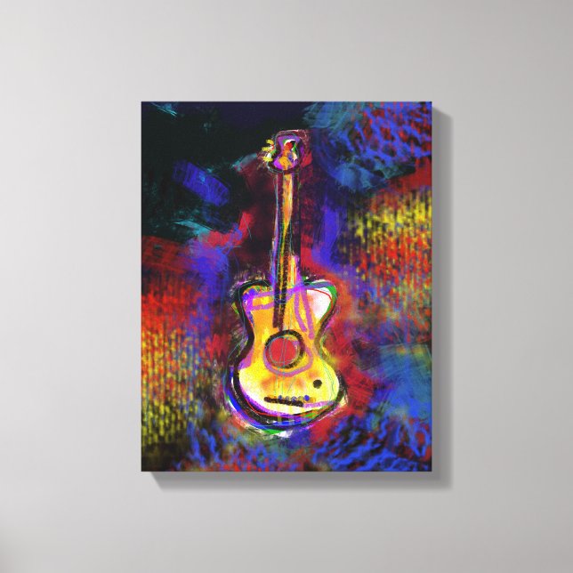 colour guitar art painting decor (Front)