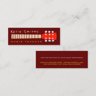Colour Guitar Neck dark-red Music Teacher Mini Business Card