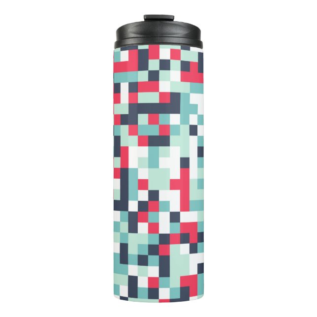 Colour Halftone Background. Abstract Multicolor Te Thermal Tumbler (Front)