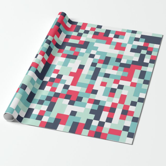 Colour Halftone Background. Abstract Multicolor Te Wrapping Paper (Unrolled)