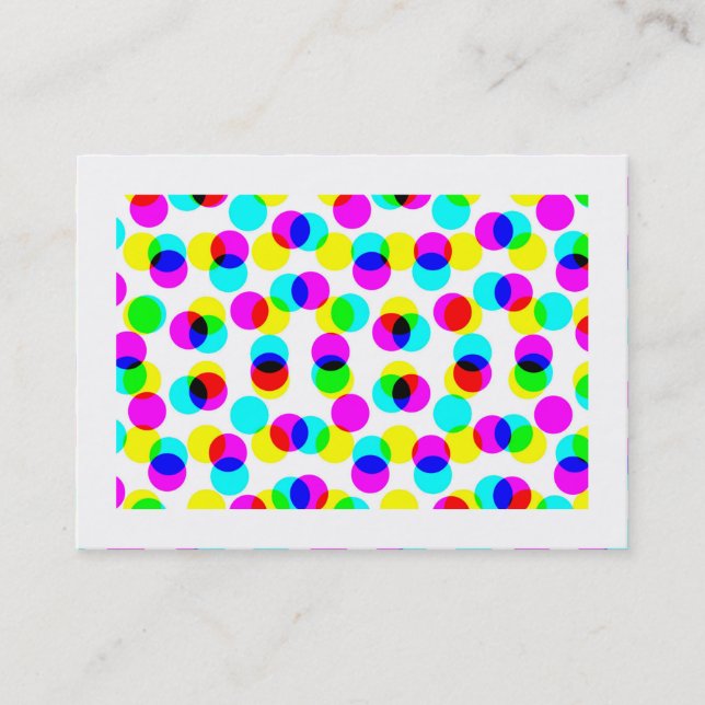 Colour Halftone Pattern (Bordered) Business Card (Front)