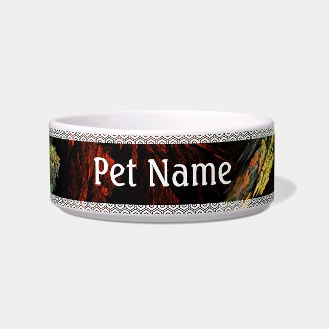 Colour Harmony Abstract Art Cat Bowl (Front)