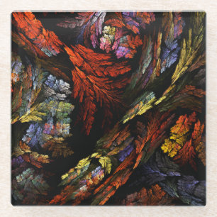 Colour Harmony Abstract Art Glass Coaster