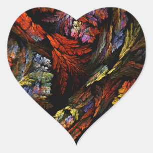 Colour Harmony Abstract Art Heart Sticker