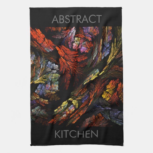 Colour Harmony Abstract Art Kitchen Towel (Vertical)