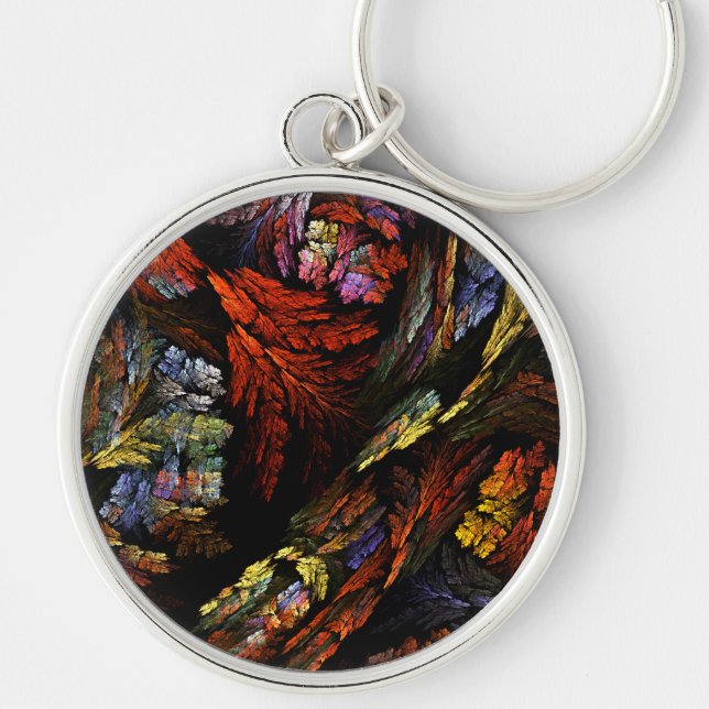 Colour Harmony Abstract Art Small Keychain (Front)
