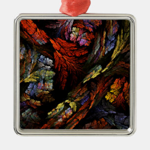 Colour Harmony Abstract Art Square Metal Ornament