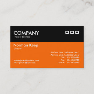 Colour Header - Black and Orange Business Card