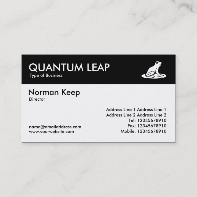 Colour Header - Black - Frog Business Card (Front)