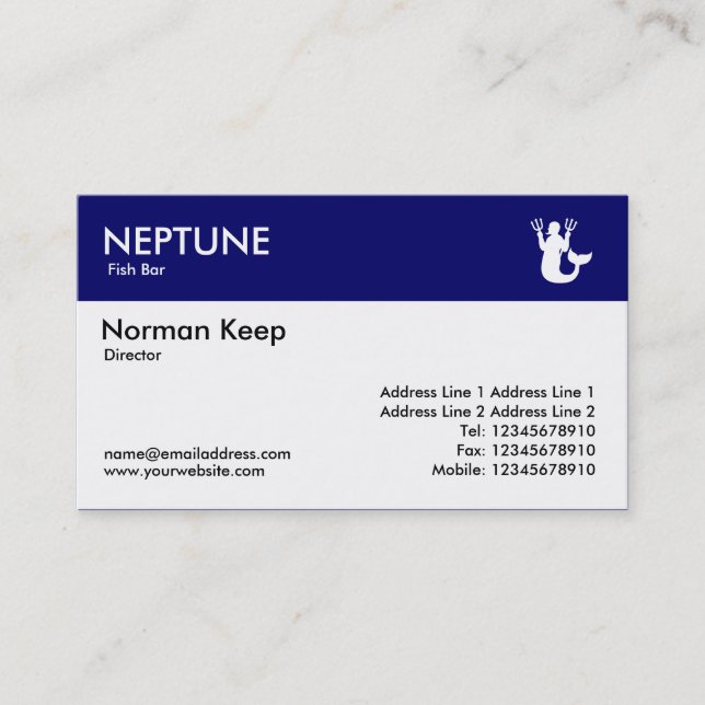 Colour Header - Dark Blue - Neptune Business Card (Front)