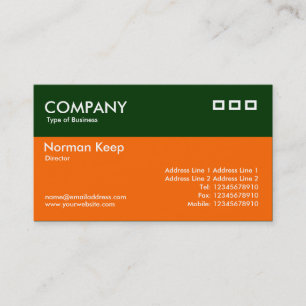 Colour Header - Dark Green and Orange Business Card