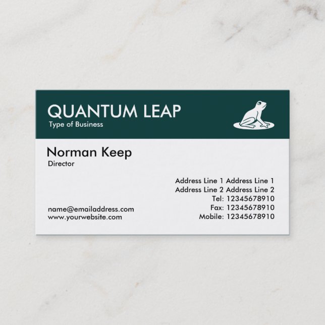 Colour Header - Dark Green - Frog Business Card (Front)